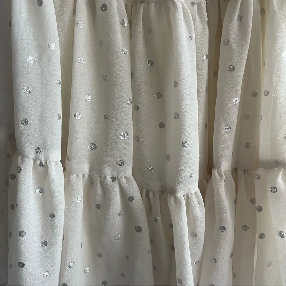 Habitual Cream & Silver Polka Dot Dress
